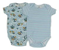 2x - Pomněnkové body s draky + pruhované body