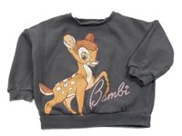 Šedá oversize mikina s Bambim Disney