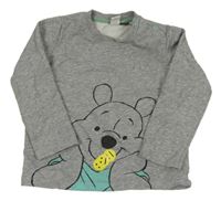 Sivá melírovaná mikina s medvídkem Pú Disney