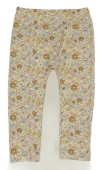 Smotanové legíny s kvietkami George