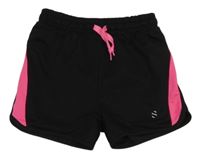 Čierno-ružové športové kraťasy H&M