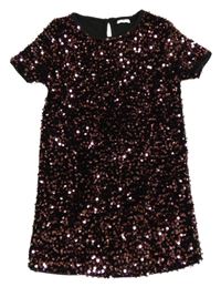 Černé sametové flitrové šaty F&F