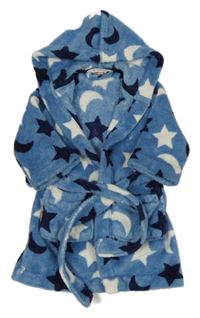 Modrý chlupatý župan s hvězdičkami a kapucí John Lewis