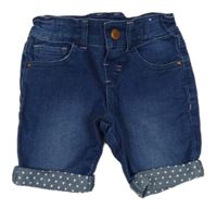 Tmavomodré riflové kraťasy se srdíčky 