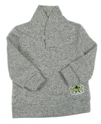 Sivá melírovaná pletená mikina s rolákom Kiki&Koko