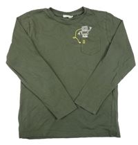 Khaki triko s robotem OVS