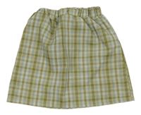 Kaki-modrá kockovaná sukňa