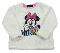 Bielo-ružová huňatá mikina s Minnie zn. PRIMARK