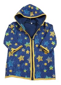 Tmavomodrá softshellová bunda s hviezdičkami a kapucňou
