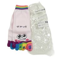 Nové - světlerůžovo- farebné prstové ponožky s očima