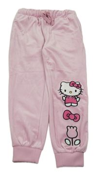 Světlerůžové plyšové tepláky s Kitty Sanrio