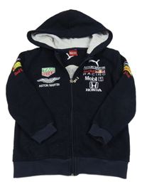 Čierna prepínaci mikina s nápismi a kapucňou PUMA