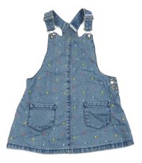 Světlemodré puntíkaté riflové podšité šaty F&F