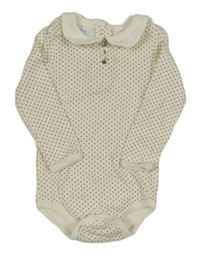 Smetanovo-hnědé puntíkaté body s límečkem 