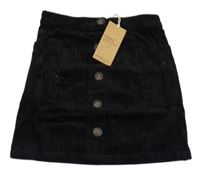 Nové - čierna cargo menšestrová sukňa s gombíkmi Next