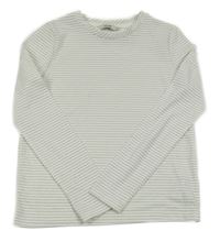 Bílo-šedo/stříbrné pruhované triko George