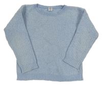 Svetlomodrý melírovaný rebrovaný žinylkový sveter Kiki&Koko