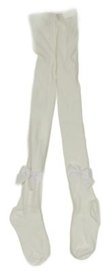 Bílé žebrované punčocháče s našlemi