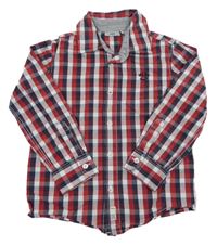 Tmavomodro/červeno-bílá kostkovaná košile Mexx