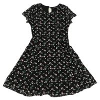 Čierne čipkové šaty s kvietkami PRIMARK