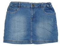 Modrá riflová sukně ošoupaného vzhledu Denim Girls