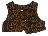 Béžová crop vesta s leopardím vzorem Shein 