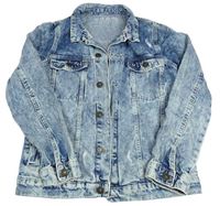 Modrá plesňová rifľová bunda s vyšúchaním zn. River Island