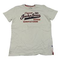Bílé tričko s nápisem Jack & Jones