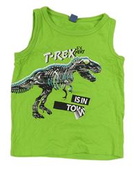 Zelené tielko s kostrou dinosaura Dopodopo