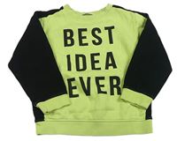 Zeleno-čierna mikina s nápisom H&M