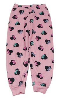 Růžové plyšové pyžamové kalhoty s Minnie