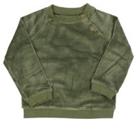 Khaki plyšová mikina Tu