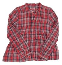 Červeno-bílo-černá kostkovaná halenka Esprit