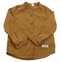 Hnedá rebrovaná košeľa Shein