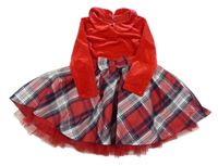Červeno-kostkované šaty s límečkem Dunnes