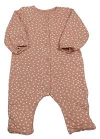 Starorůžový puntíkatý prošívaný teplákový overal Next