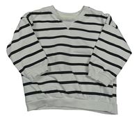 Bielo-antracitová pruhovaná mikina Primark