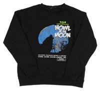 Čierna mikina s mesiacom a vlkem