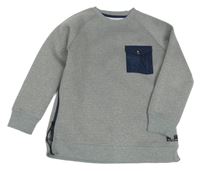 Sivá melírovaná mikina s šušťákovou vreckom Zara