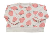 Svetloružová oversize mikina s jahodami George