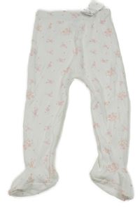 Nové - Bílé květované žebrované polodupky Matalan