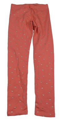 Korálové teplákové legíny so srdiečkami Kiabi