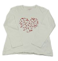 Smotanové tričko so srdcem Tchibo