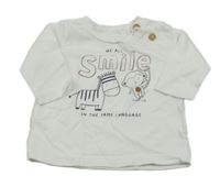 Bílé triko se zebrou a opicí