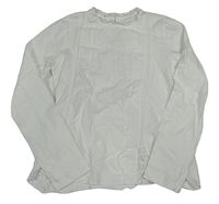 Biele tričko s výšivkami a čipkou Zara