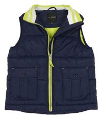 Tmavomodrá šusťáková zateplená vesta s kapsami Charles Vögele