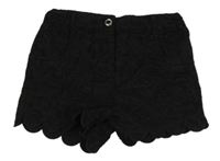 Čierne vzorované trblietavé chino kraťasy Tu