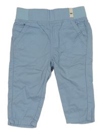 Svetlomodré plátenné nohavice s úpletovým pasom Kuniboo