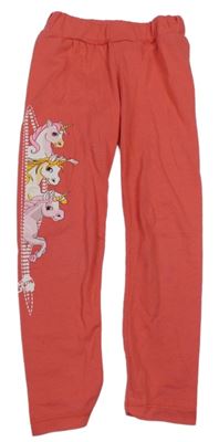 Korálové legíny s jednorožcami