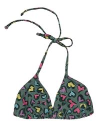 Khaki plavková podprsenka so srdiečkami